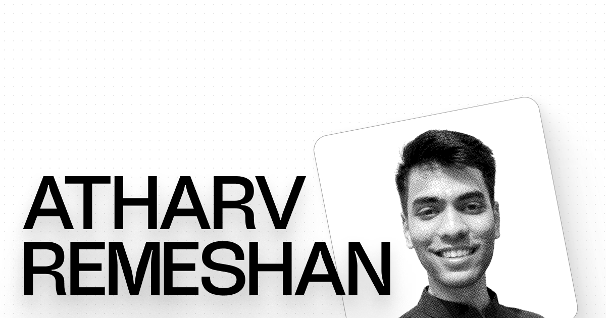 Atharv Remeshan Open Graph image preview (1200x630) - Design social card inspiration