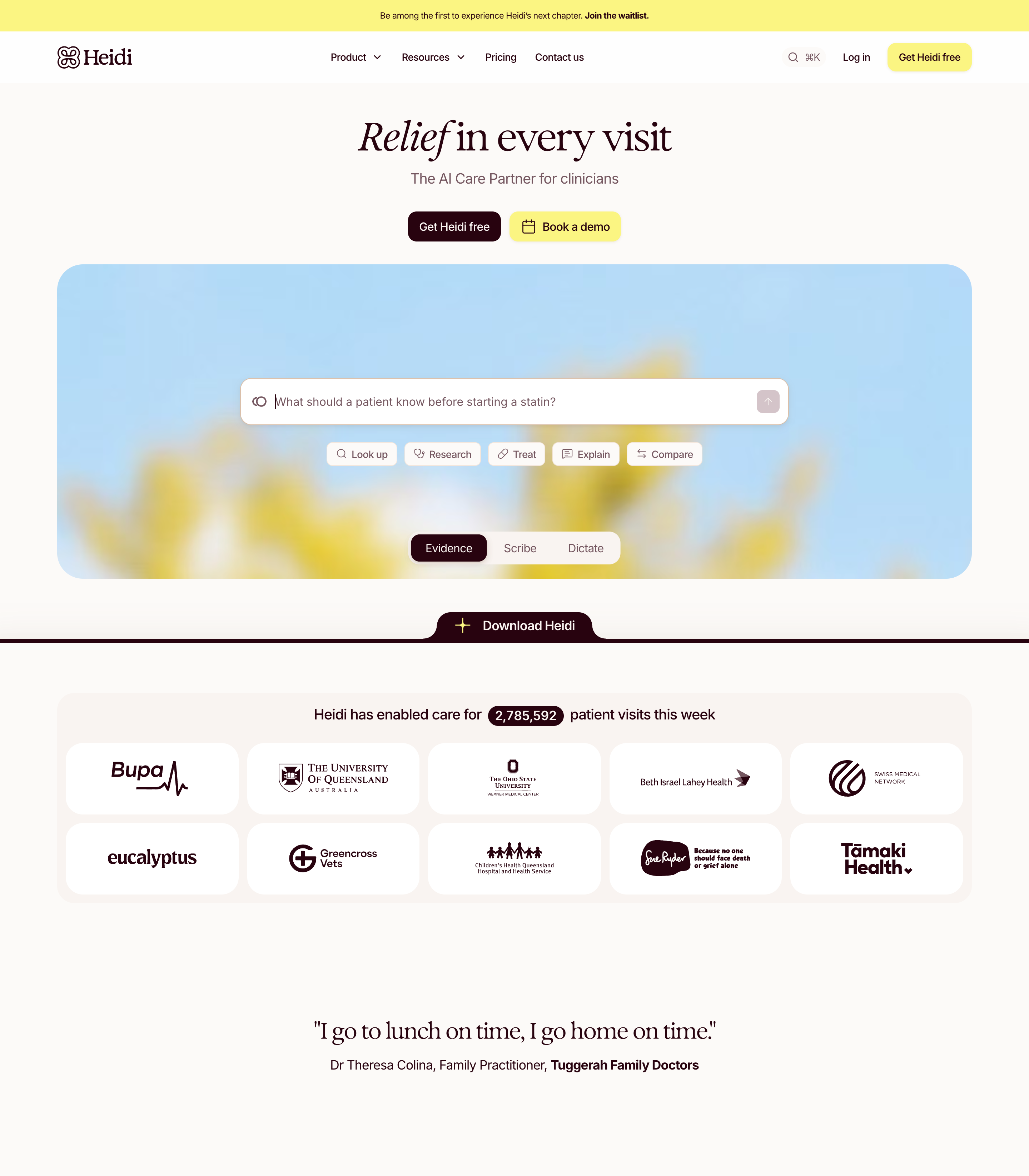 Heidi web design inspiration - Minimal AI UI layout
